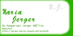 maria jerger business card